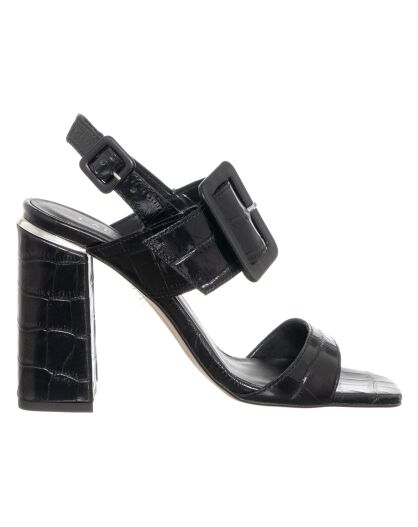 Sandales en Cuir Claire noires - Talon 10 cm